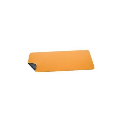 Schreibtischunterlage Sigel, beidseitig nutzbar, einrollbar, für alle Maustypen, B 800 x T 2 x H 300 mm, Kunstleder, gelb-grau