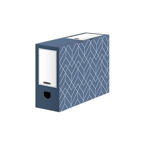 Archivschachtel BANKERS BOX® Décor, FSC®-zertifizierter Karton ,B 100 x T 345 x H 253 mm, für DIN A4 Formate, schieferblau, 5 Stück