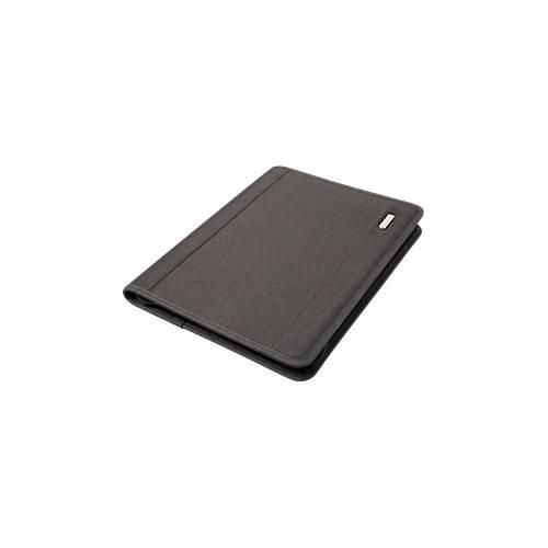 Schreibmappe Lightpak®, A4, Tabletfach, 2 SD-Kartenfächer, Dokumentenfach, Multifunktionsbänder, Stifteschlaufe, Block, Ringmechanik, RPET, anthrazit