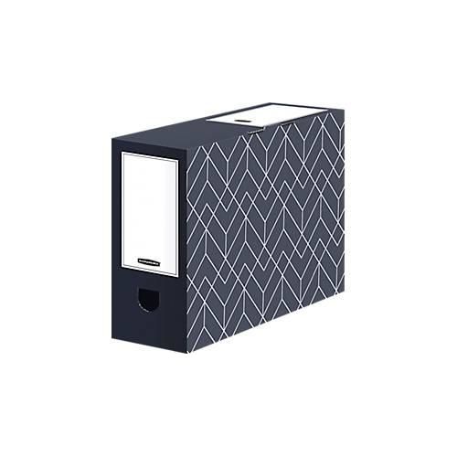 Archivschachtel BANKERS BOX® Décor, FSC®-zertifizierter Karton, B 100 x T 345 x H 253 mm, für DIN A4 Formate, mitternachtsblau, 5 Stück