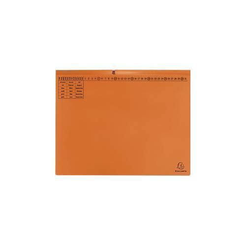 Hängehefter Exacompta, für 2 x Linksheftung, gefalzt, Dehnfalte, Organisationsdruck, Blauer Engel, Recycling-Karton, orange, 25 Stück
