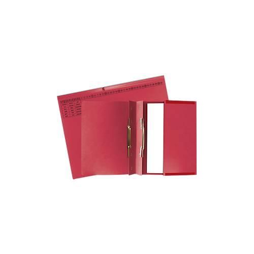 Hängehefter Exacompta, für 2 x Linksheftung, gefalzt, Dehnfalte, Organisationsdruck, Blauer Engel, Recycling-Karton, rot, 25 Stück