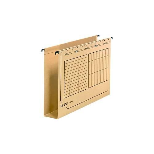 Hängesammler Falken UniReg, Format A4, für ca. 600 Blatt, 60 mm Kartonboden, Blauer Engel, Recycling-Karton, hellbraun, 25 Stück