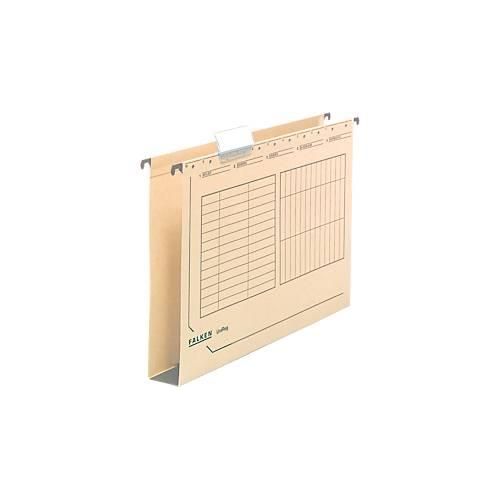 Hängesammler Falken UniReg, Format A4, für ca. 400 Blatt, 40 mm Kartonboden, Blauer Engel, Recycling-Karton, hellbraun, 25 Stück