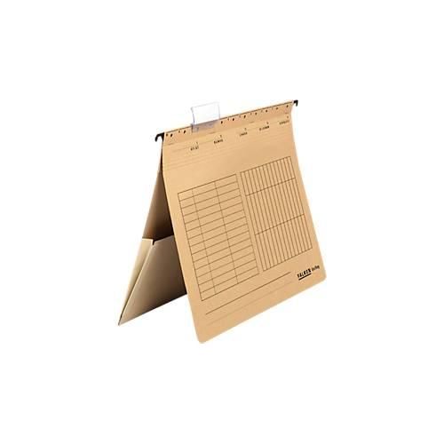 Hängehefter Falken UniReg, Format A4, für ca. 300 Blatt, kaufmännische Heftung, mit Tasche, Blauer Engel, Recycling-Karton, hellbraun, 25 Stück