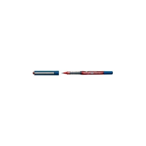 Tintenroller uni-ball UB EYE Ocean Care, Strichstärke 0,4 mm, Kugel-Ø 0,7 mm, dokumentenecht, Sichtfenster, 75 % Recycling-Kunststoff, 12 Stück, Schreibfarbe rot