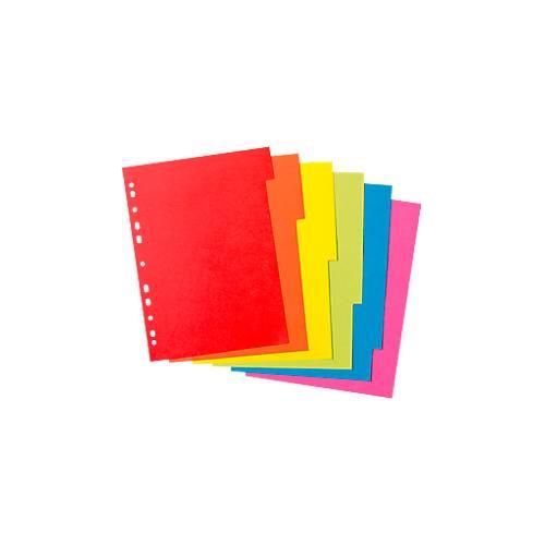 Kartonregister Herlitz, A4, blanko Taben, Euro-Lochung, Recycling-Karton, 1 Satz 6-teilig mit 6 Farben