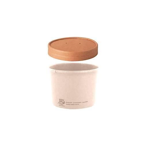 Deckel Papstar pure, für Suppenbecher, Ø 115 mm, 25 Stk., kompostierbar, Frischfaser-Karton, braun