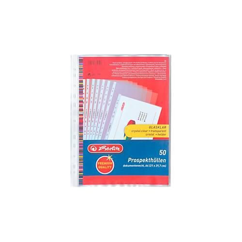 Prospekthülle Premium, A4, PP-Folie, glatt, dokumentenecht, 50 Stück, extra stark