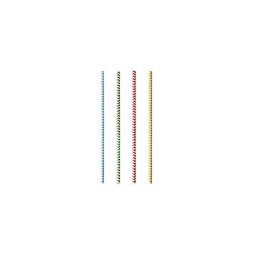 Trinkhalme Papstar Zig-Zag, Einweg, L 200 x Ø 6 mm, aus FSC®-zertifiziertem Papier, farbsortiert, 100 Stück