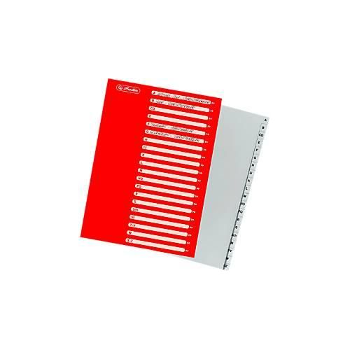 Ordnerregister, A4, A-Z, PP-Folie, grau, 20-tlg.