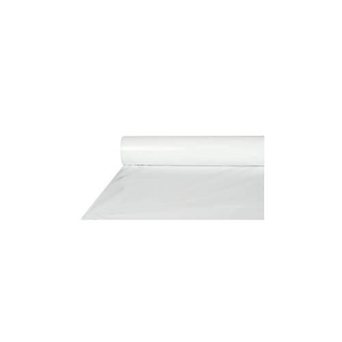Tischdecke Papstar, L 50 m x B 800 mm, Stärke 45 μ, beidseitig verwendbar, wetterfest, abwaschbar, recycelbare LDPE-Folie, weiß, 6 Rollen