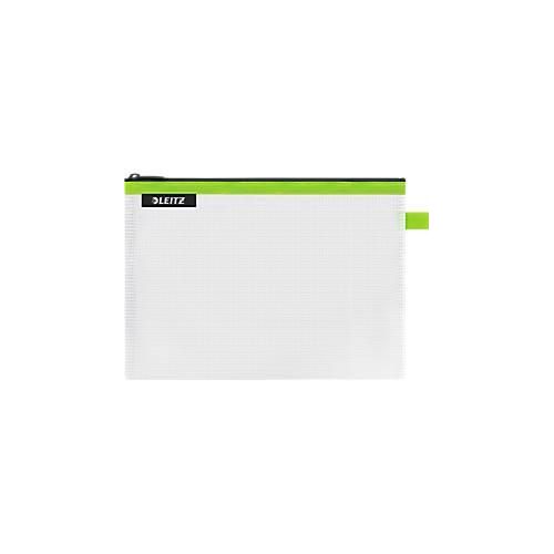 Leitz WOW Traveller Zip-Beutel, wasserabweisend, durchsichtiges Material, Größe M, grün