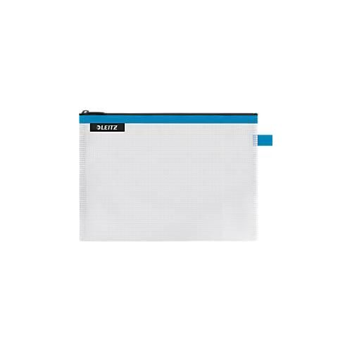 Leitz WOW Traveller Zip-Beutel, wasserabweisend, durchsichtiges Material, Größe M, blau