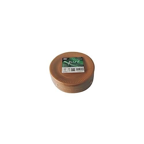 Pappteller Papstar Pure, Einweg, rund, Ø 190 mm, lebensmittelecht, FSC®-zertifiziert & kompostierbar, braun, 8 x 100 Stück