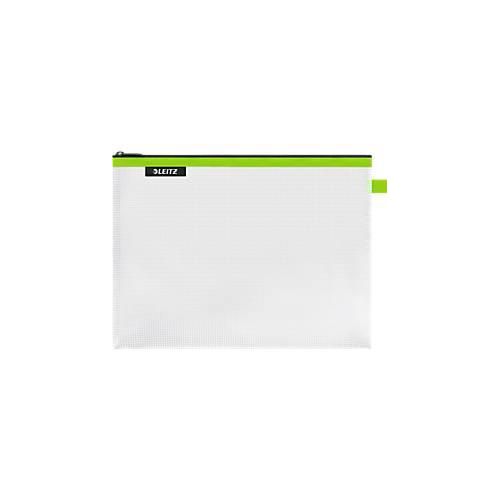 Leitz WOW Traveller Zip-Beutel, wasserabweisend, durchsichtiges Material, Größe L, grün