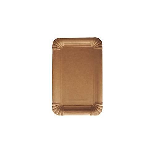 Pappteller Papstar Pure, Einweg, eckig, 130 x 200 mm, lebensmittelecht, FSC®-zertifiziert & kompostierbar, braun, 4 x 250 Stück