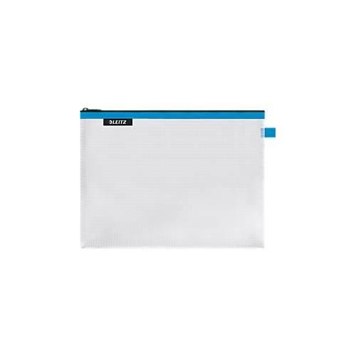 Leitz WOW Traveller Zip-Beutel, wasserabweisend, durchsichtiges Material, Größe L, blau