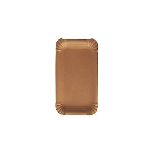 Pappteller Papstar Pure, Einweg, eckig, 110 x 175 mm, lebensmittelecht, FSC®-zertifiziert & kompostierbar, braun, 4 x 250 Stück