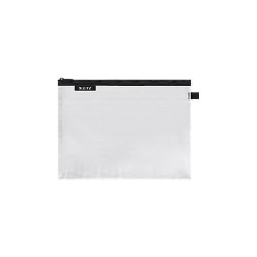 Leitz WOW Traveller Zip-Beutel, wasserabweisend, durchsichtiges Material, Größe L, schwarz