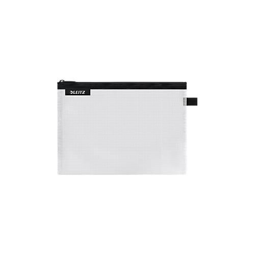 Leitz WOW Traveller Zip-Beutel, wasserabweisend, durchsichtiges Material, Größe M, schwarz