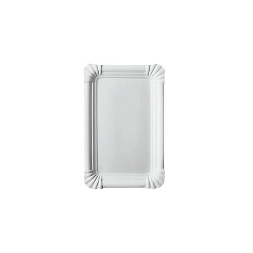 Pappteller Papstar Pure, Einweg, eckig, 130 x 200 mm, lebensmittelecht, FSC®-zertifiziert & kompostierbar, weiß, 4 x 250 Stück