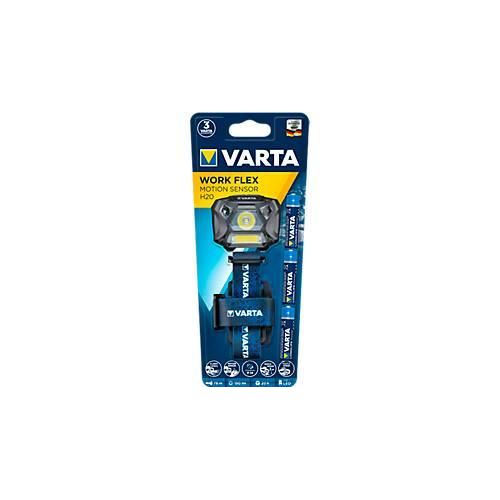 Stirnlampe Varta Work Flex Motion Sensor H20, CBOB-LED Technologie, 42-78 m, 2 Leuchtmodi & 8 Leuchtstufen, IP54