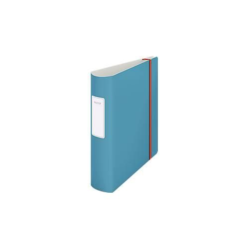 Leitz® Ordner 180° Active Cosy, A4, Rückenbreite 82 mm, 180°-Hebelmechanik, geklebtes Rückenschild & Gummiband, blau