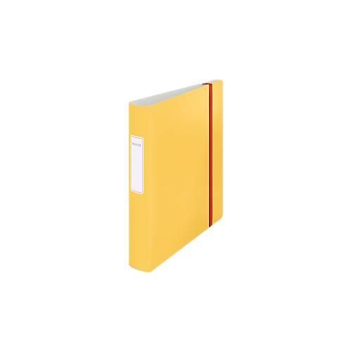 Leitz® Ordner 180° Active Cosy, A4, Rückenbreite 65 mm, 180°-Hebelmechanik, geklebtes Rückenschild & Gummiband, gelb