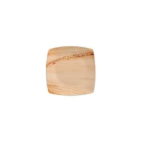Teller Papstar QUADRATO Pure, Einweg, quadratisch, L 150 x B 150 mm, wasser- & hitzebeständig, kompostierbar, Palmblatt, natur, 25 Stück