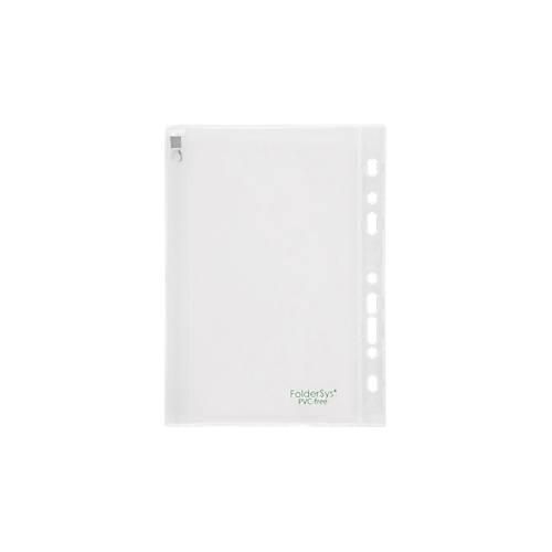 Sichthülle FolderSys, Gleitverschuss, Abheftrand mit EURO-Lochung, PVC-frei, EVA-Folie transparent, A5, 10 Stück