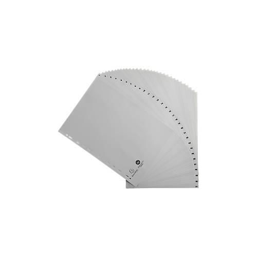 Register Exacompta 1931E, Format A4, Universallochung, Taben 1-31, B 225 x H 297 mm, Blauer Engel, Recycling-Kunststoff, grau