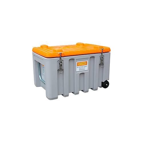 Trolley CEMO CEMbox 150, Polyethylen, 150 l, L 800 x B 600 x H 530 mm, stapelbar, grau/orange