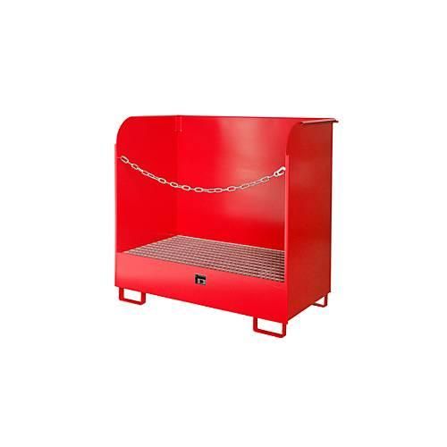 Gefahrstoff-Depot Typ GD-A BAUER, Stahl, L 1420 x B 750 x H 1370 mm, Auffangvolumen 220 Liter, feuerrot RAL 3000