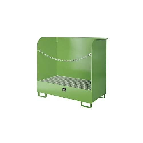 Gefahrstoff-Depot Typ GD-A BAUER, Stahl, L 1420 x B 750 x H 1370 mm, Auffangvolumen 220 Liter, resedagrün RAL 6011