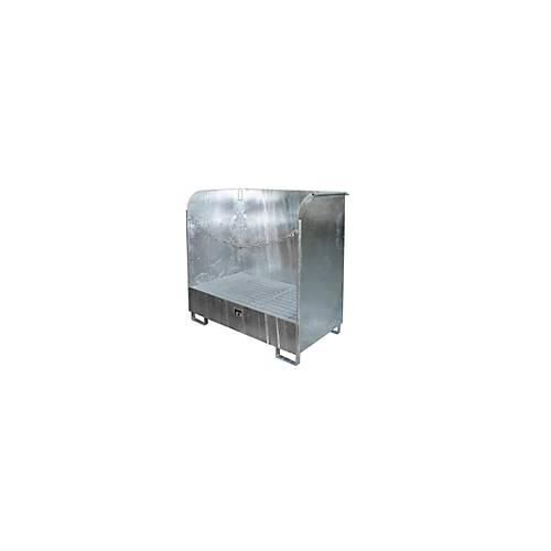 Gefahrstoff-Depot Typ GD-A BAUER, Stahl, L 1420 x B 750 x H 1370 mm, Auffangvolumen 220 Liter, feuerverzinkt