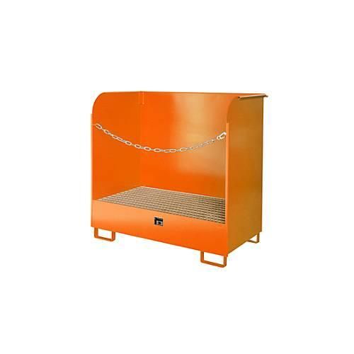 Gefahrstoff-Depot Typ GD-A BAUER, Stahl, L 1420 x B 750 x H 1370 mm, Auffangvolumen 220 Liter, gelborange RAL 2000