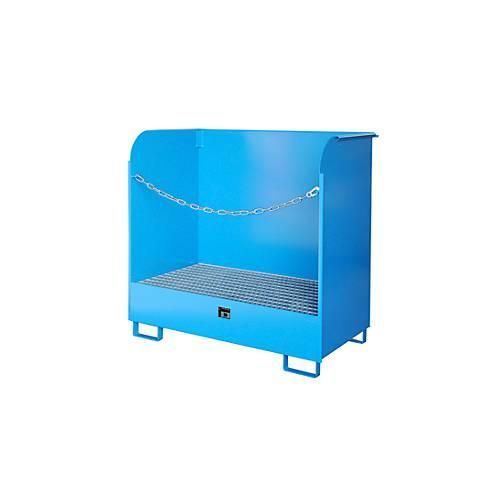 Gefahrstoff-Depot Typ GD-A BAUER, Stahl, L 1420 x B 750 x H 1370 mm, Auffangvolumen 220 Liter, lichtblau RAL 5012