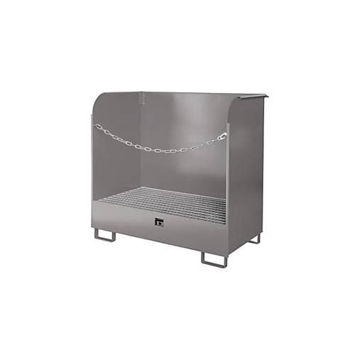 Gefahrstoff-Depot Typ GD-A BAUER, Stahl, L 1420 x B 750 x H 1370 mm, Auffangvolumen 220 Liter, mausgrau RAL 7005