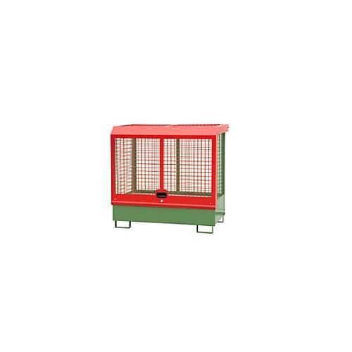 Gefahrstoff-Depot Typ GD-C BAUER, Stahl, L 1430 x B 820 x H 1390 mm, Zylinderschloss, Auffangvolumen 220 I, resedagrün RAL 6011