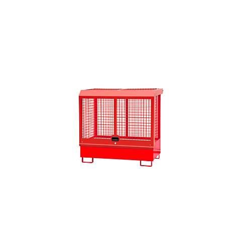 Gefahrstoff-Depot Typ GD-C BAUER, Stahl, L 1430 x B 820 x H 1390 mm, Zylinderschloss, Auffangvolumen 220 I, feuerrot RAL 3000