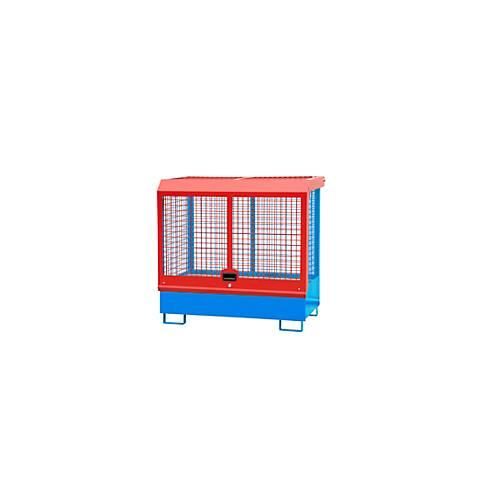 Gefahrstoff-Depot Typ GD-C BAUER, Stahl, L 1430 x B 820 x H 1390 mm, Zylinderschloss, Auffangvolumen 220 I, lichtblau RAL 5012