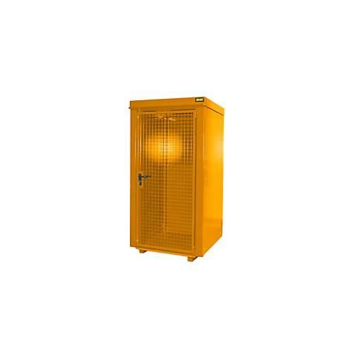Gasflaschencontainer BAUER GFC-B M0, B 1090 x T1185 x H 2205, für 9 Gasflaschen, feuerbeständig, abschließbar, orange