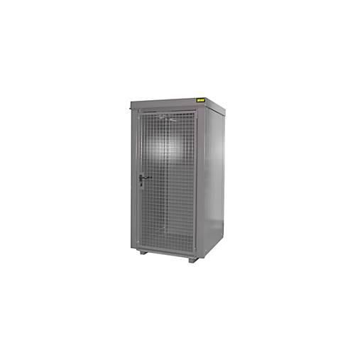 Gasflaschencontainer BAUER GFC-B M0, B 1090 x T1185 x H 2205, für 9 Gasflaschen, feuerbeständig, abschließbar, grau