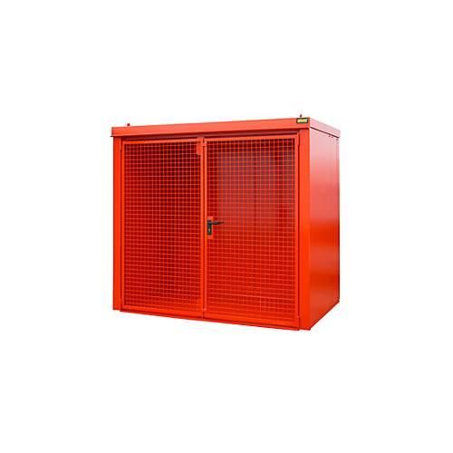 Gasflaschencontainer BAUER GFC-B M3, B 1570 x T 2425 x H 2265, für 45 Gasflaschen, feuerbeständig, abschließbar, rot