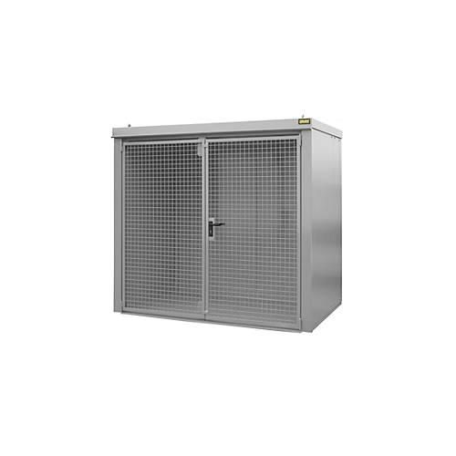 Gasflaschencontainer BAUER GFC-B M3, B 1570 x T 2425 x H 2265, für 45 Gasflaschen, feuerbeständig, abschließbar, grau