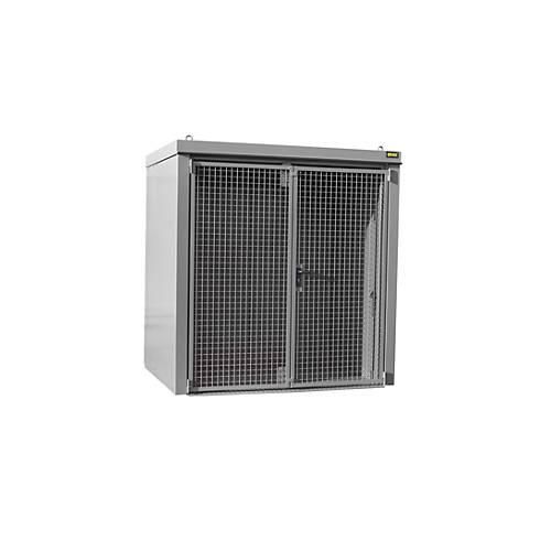 Gasflaschencontainer BAUER GFC-B M2, B 1570 x T 2125 x H 2265, für 35 Gasflaschen, feuerbeständig, abschließbar, grau