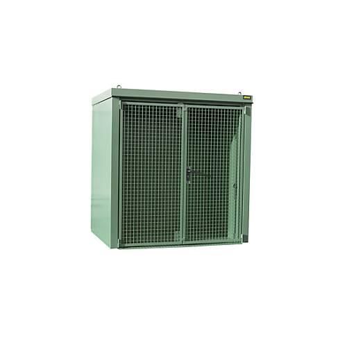 Gasflaschencontainer BAUER GFC-B M2, B 1570 x T 2125 x H 2265, für 35 Gasflaschen, feuerbeständig, abschließbar, grün
