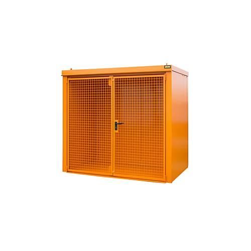 Gasflaschencontainer BAUER GFC-B M3, B 1570 x T 2425 x H 2265, für 45 Gasflaschen, feuerbeständig, abschließbar, orange