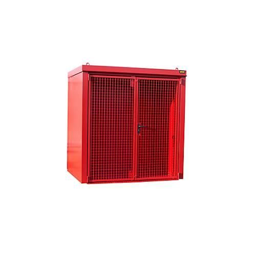 Gasflaschencontainer BAUER GFC-B M2, B 1570 x T 2125 x H 2265, für 35 Gasflaschen, feuerbeständig, abschließbar, rot